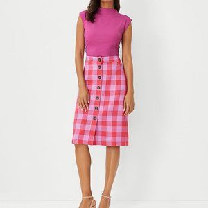 NWT Plaid Button Front A-Line Skirt Size 2
